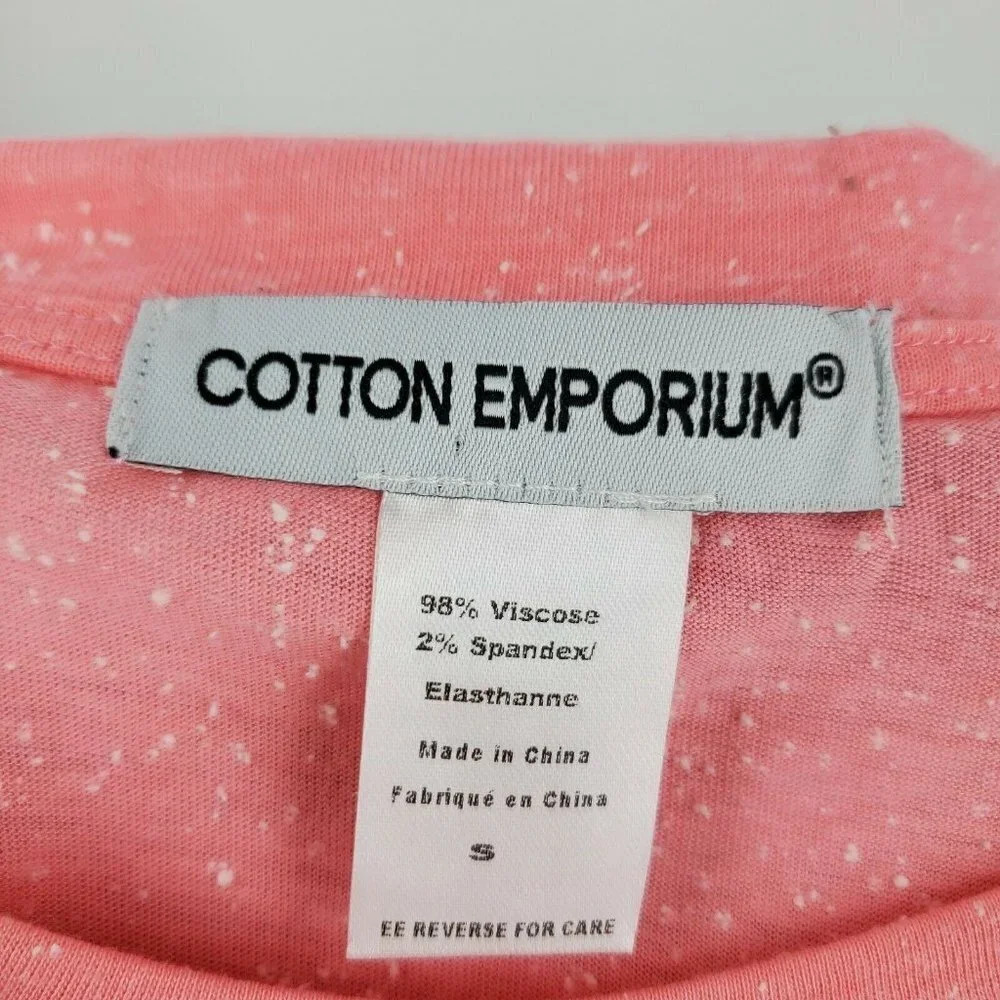 Cotton Emporium Short Sleeve Speckled Pink T-Shirt - Picture 5 of 8